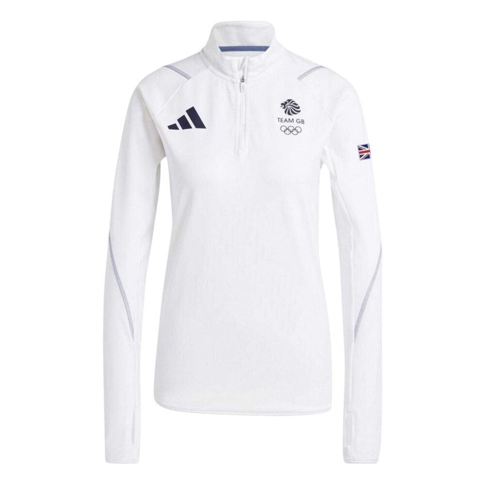Adidas Womens/Ladies Team GB Performance Quarter Zip Tracksuit Top / White